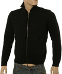 Black Full Zip Wool Sweater