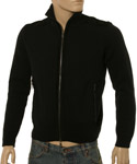 Prada Black Full Zip Wool Sweater