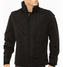 Prada Black Nylon Padded High Neck Full Zip Teflon Coated Jacket