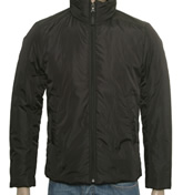 Black Padded Jacket with Concealed Hood