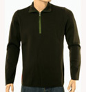Prada Dark Green 1/4 Zip Wool Sweater