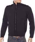 Dark Grey Full Zip Wool Sweater
