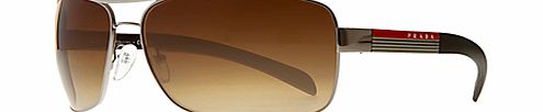 Prada Linea Rossa PS541S Aviator Sunglasses, Brown