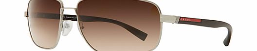 Prada Linea Rossa PS55NS Oval Sunglasses, Silver