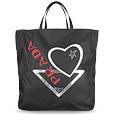 Prada Logoed Black Nylon Large Tote Bag