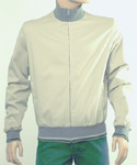 Prada Mens Beige & Grey Teflon Coated Full Zip Bomber Jacket
