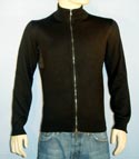 Prada Mens Black Full Zip High Neck Cotton Sweater
