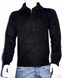Prada Mens Black High Neck 1/4 Zip Cotton Sweater