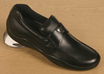 Prada Mens Black Leather Slip On Shoes With Small Prada Badge