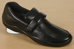 Prada Mens Black Leather Slip On Shoes With Velco/ Leather Strap