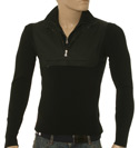 Prada Mens Prada Black 1/4 Zip Cotton Mix Sweater