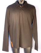 Prada Mens Prada Black 3 Stud Long Sleeve Polo Shirt