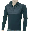 Prada Mens Prada Navy 1/4 Zip Cotton Mix Sweater
