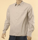 Prada Mens Stone Long Sleeve Cotton Shirt