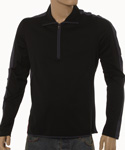 Prada Navy 1/4 Zip Cycling Style Stretchy Long Sleeve Top