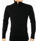 Prada Navy 1/4 Zip Long Sleeve Cotton Top