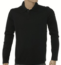 Prada Navy Long Sleeve Cotton Polo Shirt