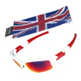 Prada Oakley Ian Poulter FLAK JACKET XLJ Polished White/Red Iridium Sunglasses