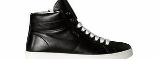 Prada Sport Black leather high-top sneakers