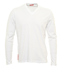 White V-Neck Long Sleeve T-Shirt