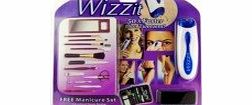 PRAG Wizzit Electric Body Hair Remover Trimmer Tweezers Epilator w/ 13-piece Manicure Set (2 x AAA)