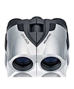 Compact Zoom 10-40 x 28mm Silver Binoculars