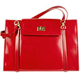 Pratesi Cherry Leather Business Bag w/ Interior Lighting