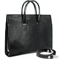 Pratesi Ladies`Polished Black Leather Classic Handbag