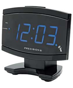 Precision Radio Controlled Bright Blue LED Alarm Clock