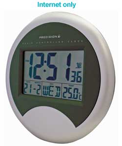 Precision Radio Controlled LCD Round Wall Clock