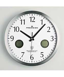 Precision Radio Controlled Wall Clock with LCD Indicator