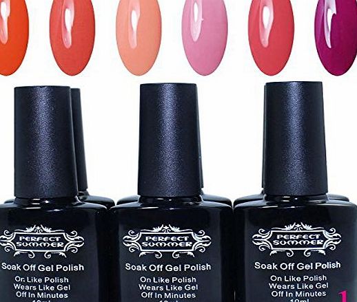 Prefect Summer Perfect Summer Gel Nail Polish 10ml/pc 6pcs/lot Mix Rainbow Colors Nail Beauty Products #014