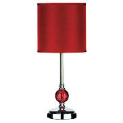 42cm Chrome Table Lamp w/red glass ball
