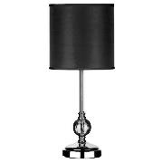 42cm Chrome Table Lamp W/Smoke Grey