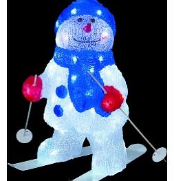Acrylic Light up Outdoor Christmas Garden Decoration - Snowman on Skies