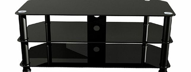 Premier AV HF0042 Plasma amp; LCD Glass Stand with Cable Management (Black)