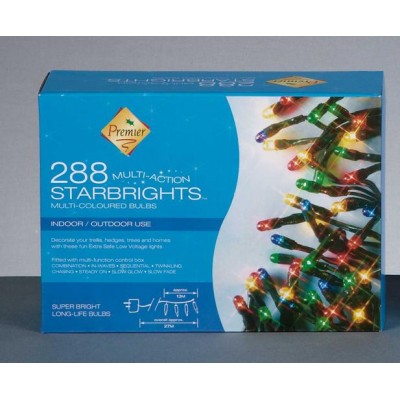 Premier Christmas Lights Starbrights 288 Multi-Action Multi Coloured
