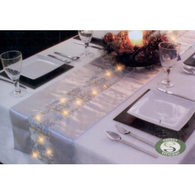 LED Lit Silver Table Runner