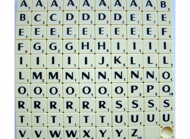 Premier Design Products 100 SCRABBLE LETTERS TILES IVORY PLASTIC Black Letters replacement Crafts Jewellery Scrapbooking