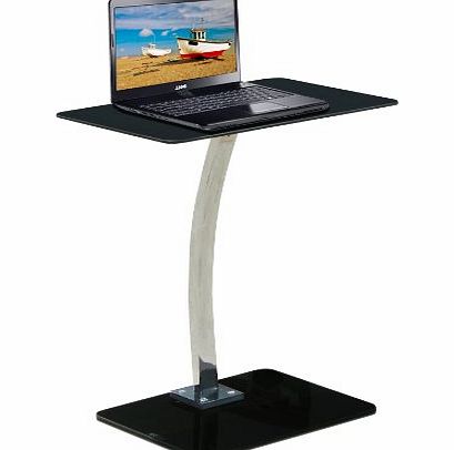 Premier Glass/Metal Portable Stand and Side Table for Laptop - Black