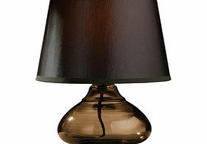 Premier Housewares Amber glass and silk table lamp