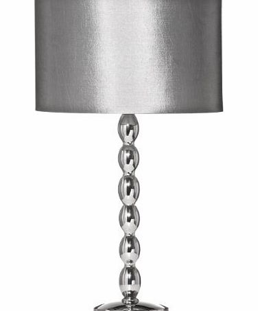 Premier Housewares Angela Pebble Table Lamp with Charcoal Shade - Silver