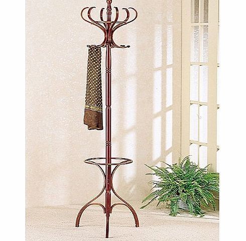 Premier Housewares BY PRIME FURNISHING Victorian Reproduction Bentwood Hat, Coat amp; Umbrella Stand WALNUT