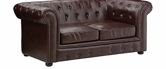 Premier Housewares Chesterfield 2 Seat Sofa Antique Leather - 90 x 155 x 73 cm