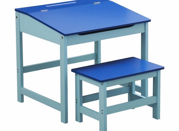 Premier Housewares Childrens Desk and Stool Set - Blue