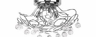 Premier Housewares Chrome and crystal ceiling light