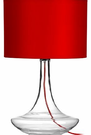 Curved Glass Table Lamp - Red