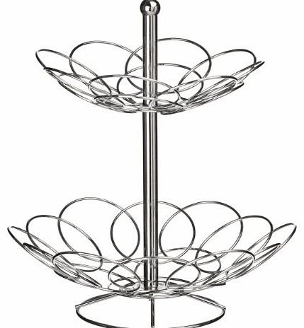 Premier Housewares Ellipse 2-Tier Fruit Basket - Chrome