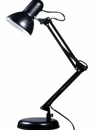 Fully Adjustable Desk Lamp - Black Metal