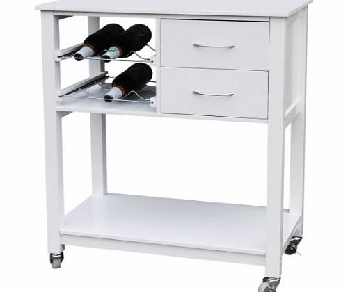 Premier Housewares Kitchen Trolley - 86 x 70 x 40 cm - White